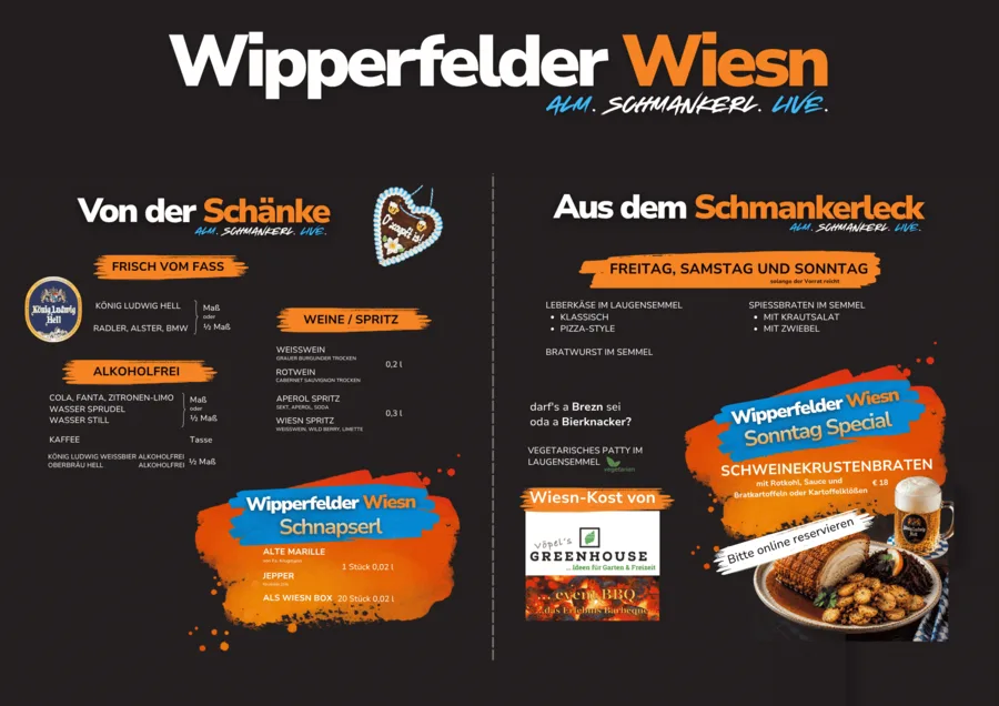 Speisekarte der Wipperfelder Wiesn 2026 – Vorschau
